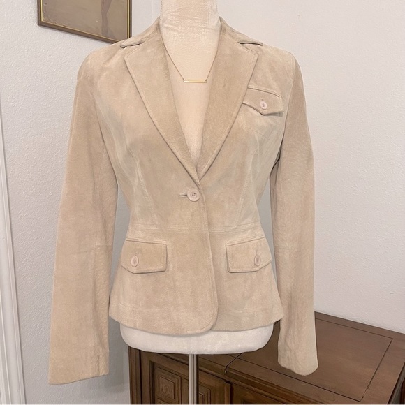 Ann Taylor Loft 100% Leather Jacket Size 4 Tan Leather Jacket - Picture 1 of 12